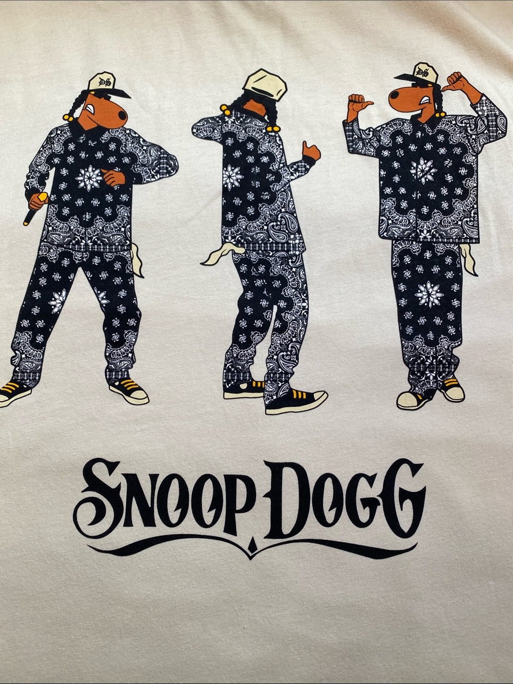 Snoop Dogg Beige Short-Sleeve Graphic Tee